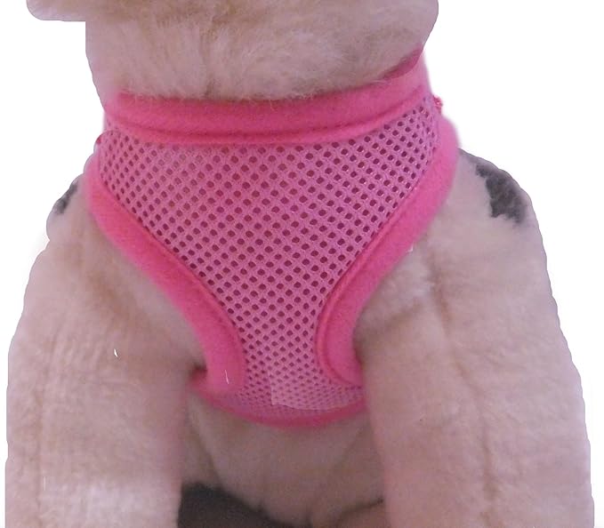 Soft No Pull Step-in Dog Harness Small Dog XXS XS Vest for Teacup, Chihuahua, Yorkie, Pomeranian Dog Vest Harness for Puppy Pink Mesh Comfy(2-4 lbs)
