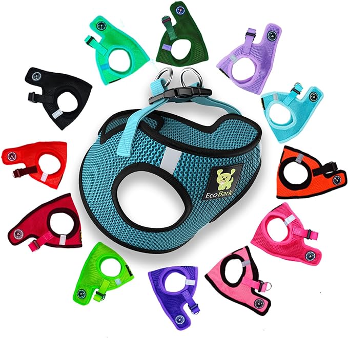 EcoBark Step in Dog Harness Reflective Soft Ultra Padded Mesh Dog Harnesses for XXS, XS, Small, and Medium Dogs Eco-Friendly Comfort Secure Halter No Pull Adjustable Pet Vest