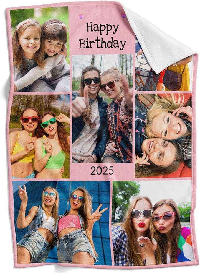 Personalized Birthday Gifts for Women, Custom Blanket with Photo, Customized Blanket, Personalized Picture Blankets, Customizable Blankets, Custom Photo Gifts for Best Friend