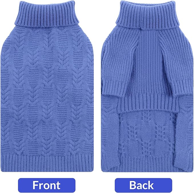 ASENKU XXXL Dog Sweaters for Large Dog Girls Boys, Pullover Turtleneck Knitted Big DoggieSweatershirt for Female Male, Doberman Great Dane Sweater for Extra-Large Breed Dogs, Blue 3XL