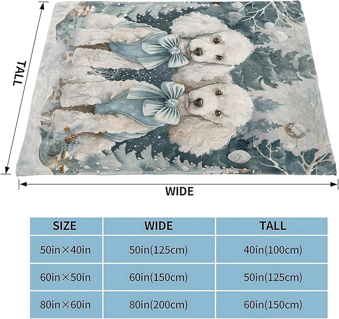 Poodle Gifts, Poodle Dog Blanket for Adults Women Kids, 40x50 in, Cozy Fuzzy Warm Soft Throw Blankets for Bedroom, Camping, Couch, Decor