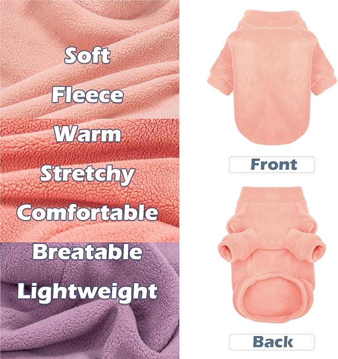 Dog Sweater, 3 Pack Dog Sweaters for Small Dogs Girl Boy, Ultra Soft Warm Puppy Clothes Dog Coat for Winter (Rose+Lt Pink+Lt Purple, X-Small)