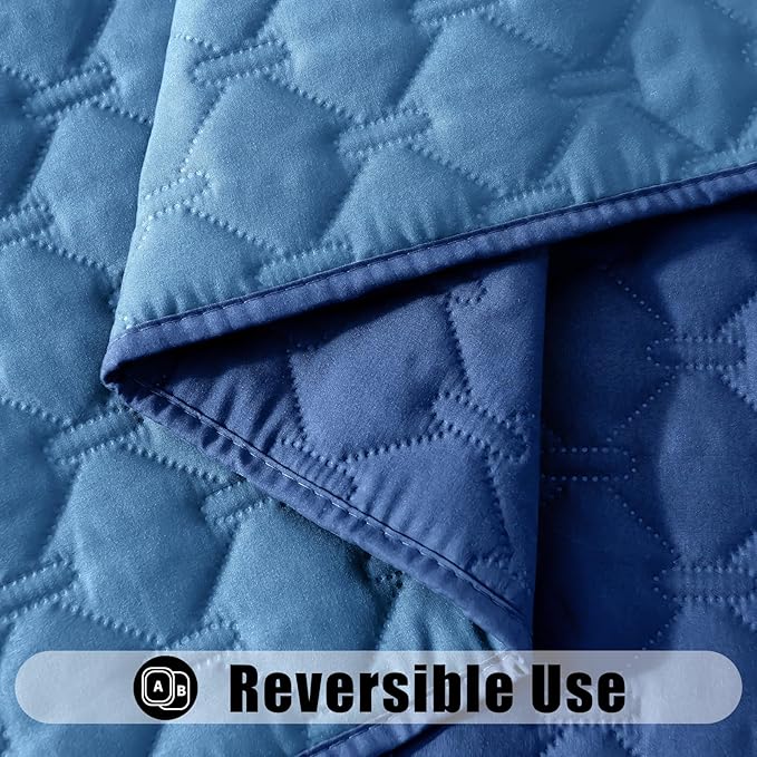 Smiry Waterproof Dog Bed Cover Blanket, Soft Reversible Pet Blanket, Washable Leakproof Cats Dogs Couch Cover for Sofa, Couch, Furniture (68x82 Inch, Navy/Blue)