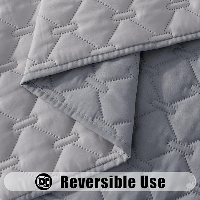 Smiry Waterproof Dog Bed Cover Blanket, Soft Reversible Pet Blanket, Washable Leakproof Cats Dogs Couch Cover for Sofa, Couch, Furniture (68x82 Inch, Grey/Light Grey)