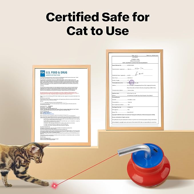Pet Prime Cat Stimulation Toys for Indoor Cats Automatic 360° Random Rotation Cat Laser Toy Rechargeable Interactive Cat Toy for Bored Indoor