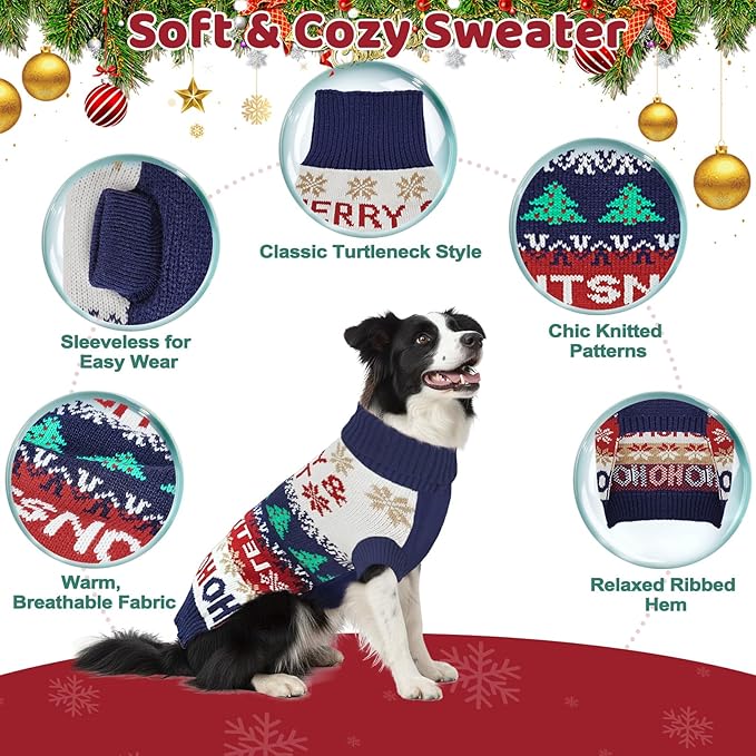 Dog Sweater Small Winter Clothes Sweaters pet Warm Puppy Medium Fleece Soft Turtleneck Pullover Large Girl Frenchie Clothes Puppy Clothes for Small Dogs Girl