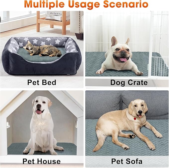 GASUR Pet Heating Pad for Dogs, Waterproof Cat Heating Pad with Timer Temperature Adjustable, Indoor Heated Electric Pet Bed for Cats Dogs, Anti-bite Pet Heated Pad, 35''x24'', Large