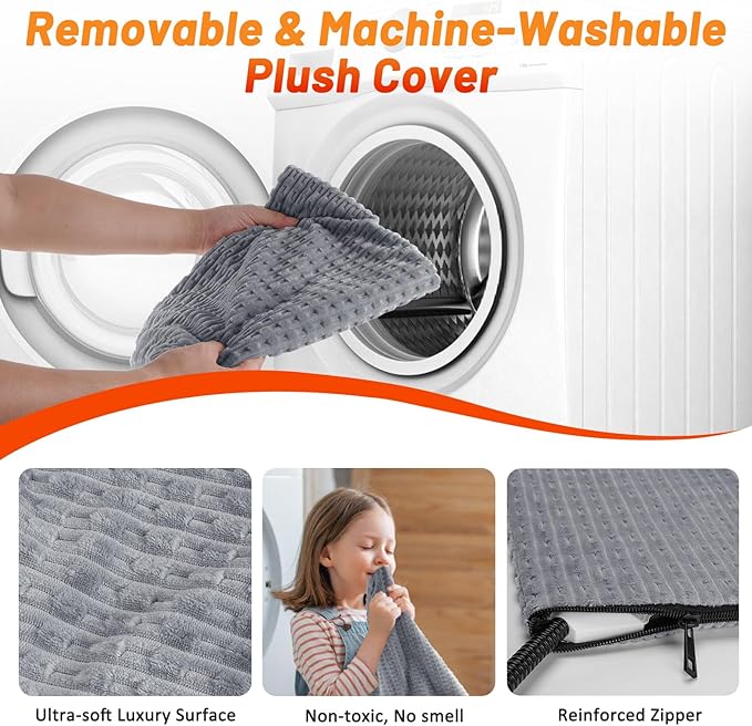 Cat Heating Pad, Waterproof Heated Cat Dog Bed with Adjustable Temperature & Timer, Electric Pet Mat for Indoor Cats Dogs, Chew Resistant Steel Cord（Small: 18"x16" Gray）