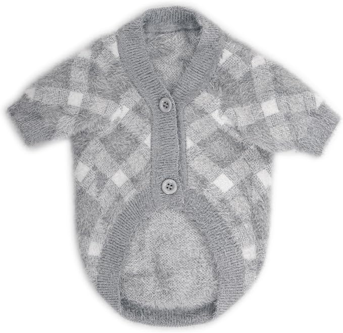 Dog Sweater, 2-3 Pack Warm Soft Pet Clothes for Puppy, Medium Large Cat, Girl or Boy, Shirt for Winter Christmas (Grey, X-Small)