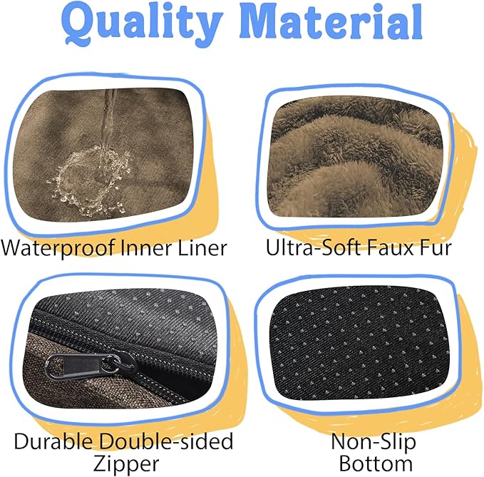 Washable Orthopedic Large Dog Bed -XL Large Dog Bed with Removable & Waterproof Cover Pet Beds with Foam Support for Big Size Dogs with Bolster