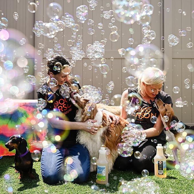 Atomic Bubbles: Puppy Love Bubbles: Apple Pie Scented 2 Pack - 4oz Bottles, Dog Interactive Toy, Pet Safe, Non-Toxic, Indoor & Outdoor, Long Lasting