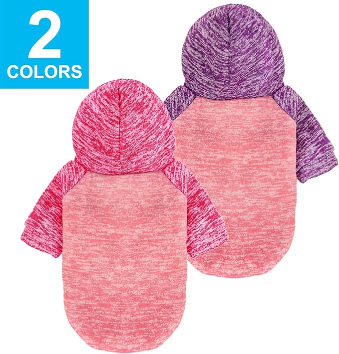 Dog Sweater, Dog Sweaters for Small Dogs, 2, 3 Pack Warm Soft Pet Clothes for Puppy, Medium Large Cat, Dogs Girl or Boy, Dog Shirt for Winter Christmas (Hoodie Pink,Purple+Pink,Rose, Medium)