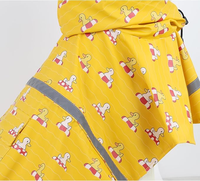 HAPEE Dog Raincoats with Reflective Strip Hoodie,Poncho Jacket for Large Dogs (E5-Yellow River, 26B (Back Length 26"))