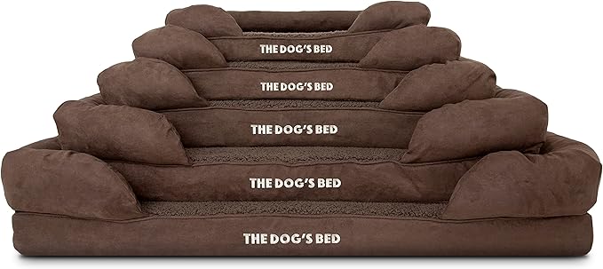 The Dog’s Bed Orthopedic Dog Bed Medium Brown Plush, Premium Memory Foam, Pain Relief: Arthritis, Hip & Elbow Dysplasia, Post Surgery, Lameness, Waterproof Washable Cover