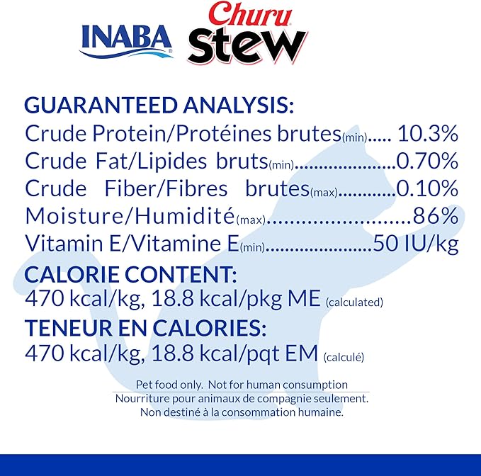 INABA Churu Stew for Cats, Side Dish Pouch with Vitamin E, 1.4 Ounces per Pouch, 12 Pouches, Chicken with Scallop Recipe