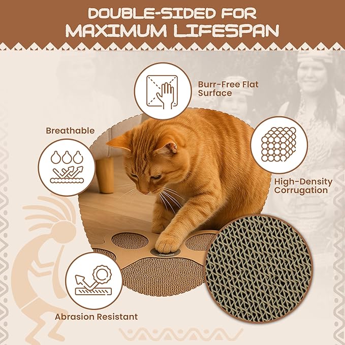 Paw-Shaped Cat Scratcher | Reversible Cardboard Kitty Scratcher | Cat Scratching Board for Indoor Cats | cat Scratcher Cardboard for Small & Medium Cats & Kittens | Cat Toy (Medium)