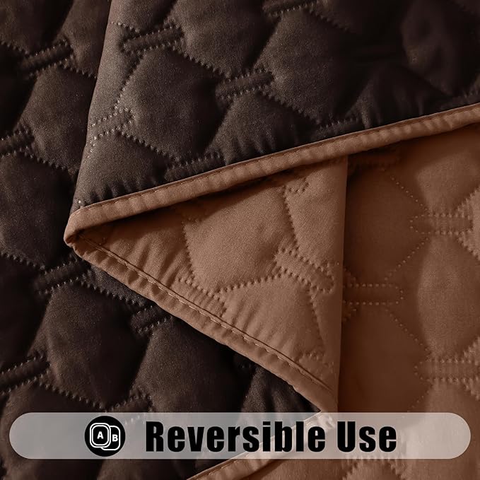 Smiry Waterproof Dog Bed Cover Blanket, Soft Reversible Pet Blanket, Washable Leakproof Cats Dogs Couch Cover for Sofa, Couch, Furniture (82x82 Inch, Brown/Chocolate)