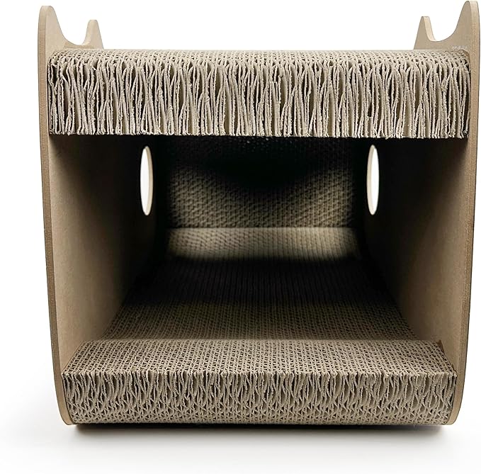 TTCAT Cute Kawaii Cat House Cat Scratching Pad Corrugated Cardboard Cat Scratcher Lounge, Durable Cat Scratching Board with Catnip for Furniture Protection.Yellow+White