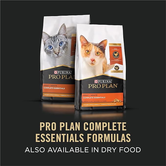 Purina Pro Plan Grain Free Pate Wet Cat Food, COMPLETE ESSENTIALS Chicken & Spinach Entree Classic - (Pack of 24) 3 oz. Pull-Top Cans