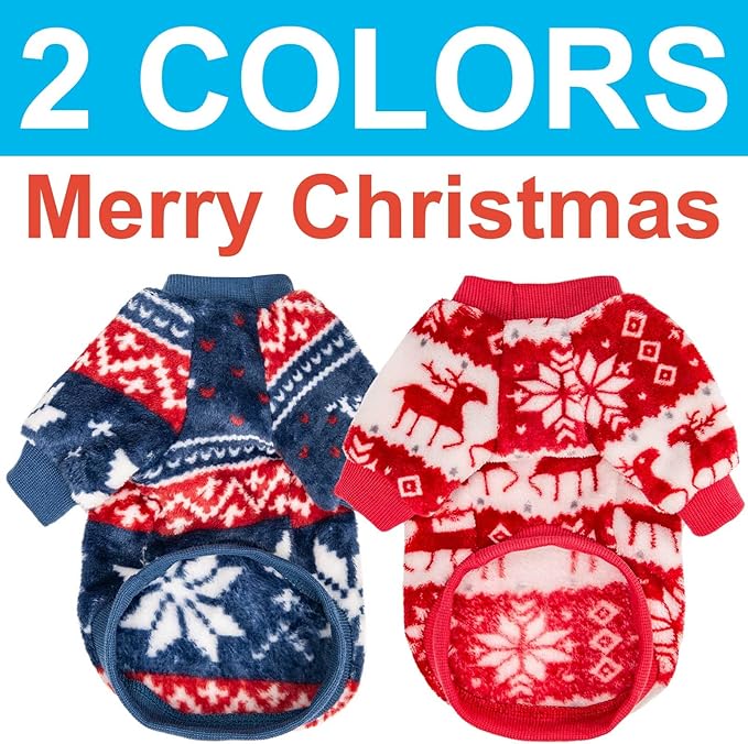 Dog Sweater, Dog Sweaters for Small Dogs, 2, 3 Pack Warm Soft Pet Clothes for Puppy, Medium Large Cat, Dogs Girl or Boy, Dog Shirt for Winter Christmas (Red+Navy, X-Large)