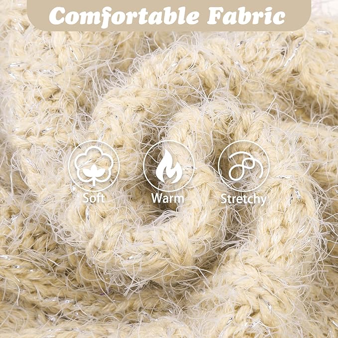 Turtleneck Small Dog Sweaters - Classic Cable Knitwear Winter Coat for Small Medium Dogs Male Female Puppy Dog Cold Weather Clothes Girls Boys, Cream, S/M