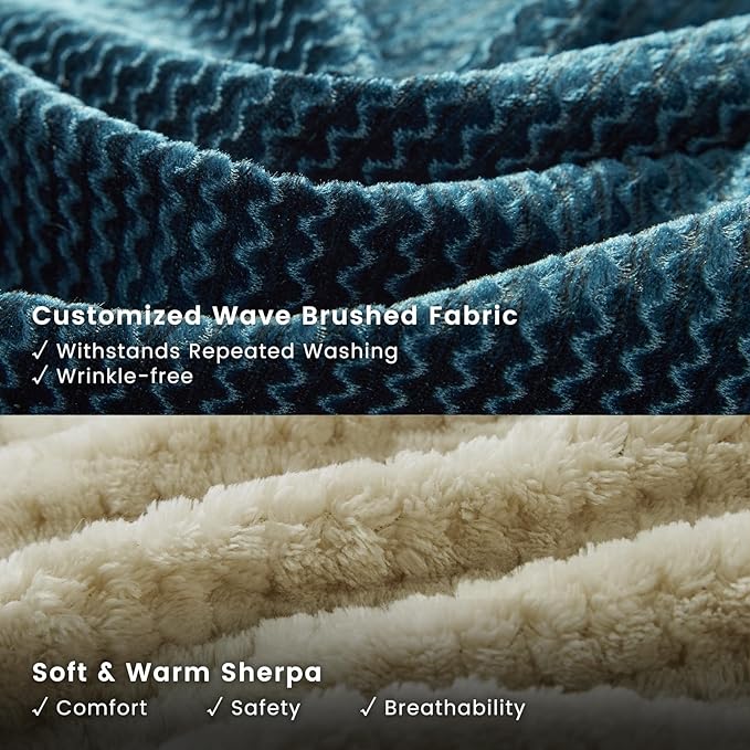 Miguel Removable Washable Dog Bed for Medium Dog Easy Clean - Rectangle Pet Bed for Large Cats with Zipper Cover Bolster Cuddle Puppy Bed with Supportive Side Wall Slip-Resistant Bottom, Blue 35 Inch