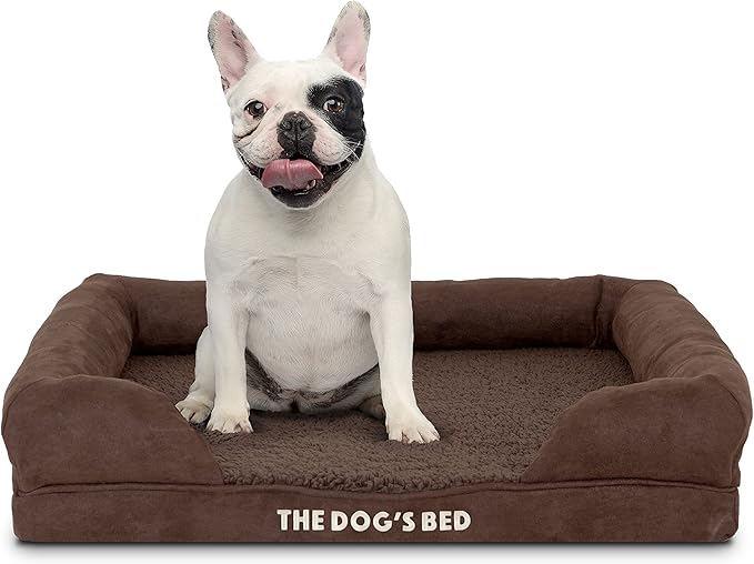 The Dog’s Bed Orthopedic Dog Bed Medium Brown Plush, Premium Memory Foam, Pain Relief: Arthritis, Hip & Elbow Dysplasia, Post Surgery, Lameness, Waterproof Washable Cover