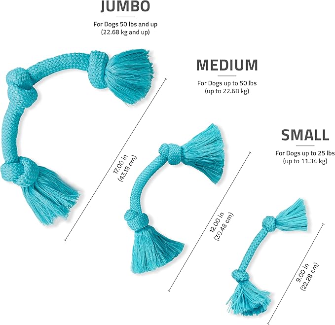 Playology Dog Toys | Dri-Tech Rope Toy Tug of War Rope for Aggressive Chewers | Jumbo Peanut Butter Scented Toy - Easy to Clean and Made from Non Toxic Materials