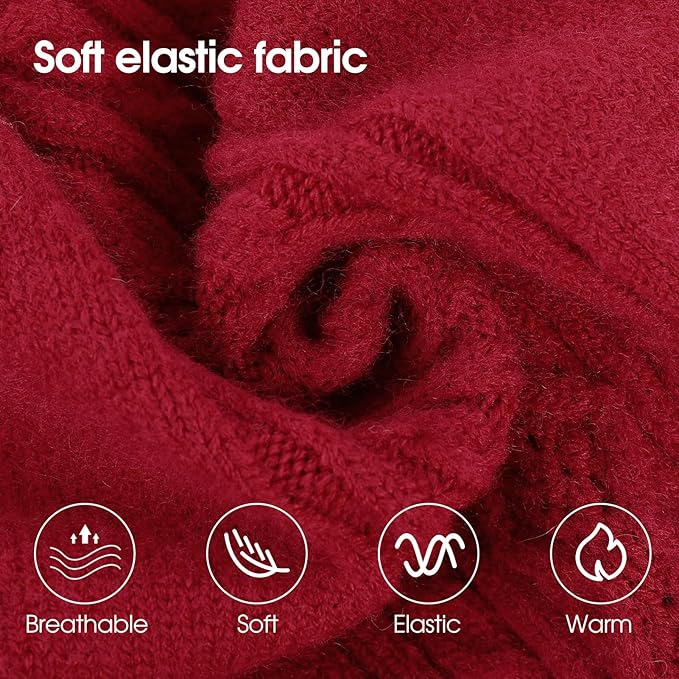 SAWMONG Dog Sweater for Medium Dogs, Turtleneck Knitted Pullover Sweater Sweatshirt, Classic Winter Warm Pet Sweater for Boy Girl Cat Sweater (Red, M)