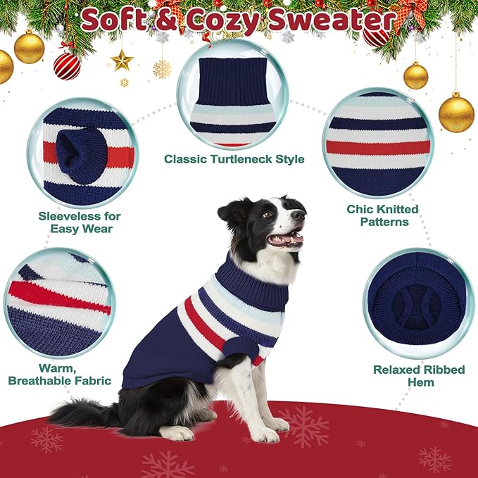 Dog Sweater Small Winter Clothes Sweaters pet Warm Puppy Medium Fleece Soft Turtleneck Pullover Large Girl Frenchie Clothes Puppy Clothes for Small Dogs Girl