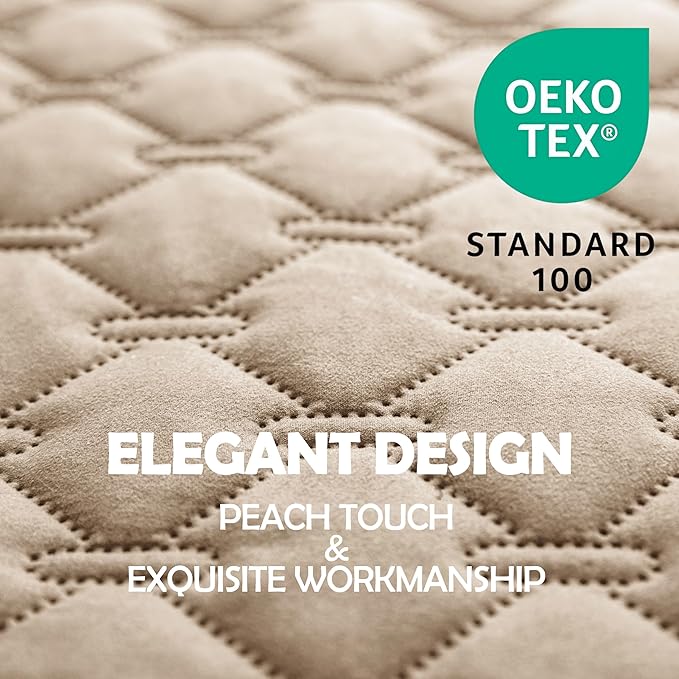 gogobunny 3X Stronger Waterproof Pet Blanket, Scratch Proof Furniture Protector for Dogs Cats, Reversible Cover 82x120 Inch, Dark Beige