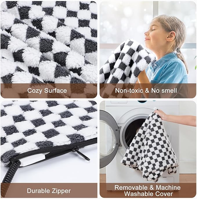 MIXJOY Heated Dog Bed, 11 Adjustable Temperature Dog Heating Pad Indoor with Timer, Pet Heated Mat for Dogs Cats, Electric Cat Heating Pad with Washable Cover, Heated Pet bed-28''x16'', Medium