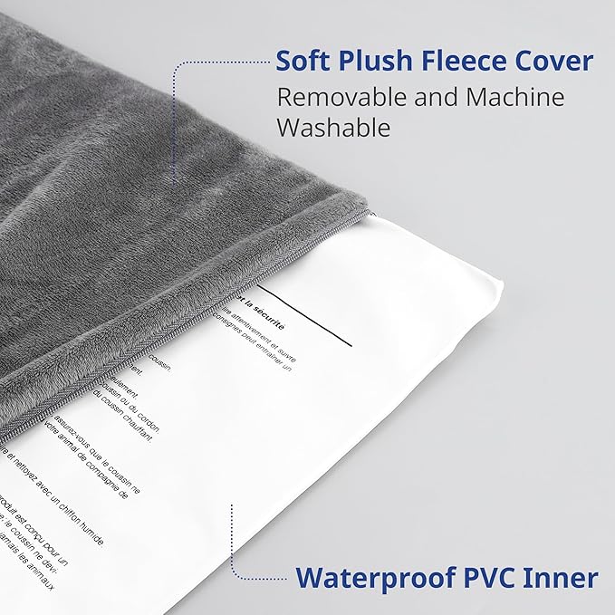 NICREW Pet Heating Pad for Dogs and Cats, Heated Dog Bed with Steel-Wrapped Cord and Soft Fleece Cover, 27.5 x 15.7 Inch, 50 Watts