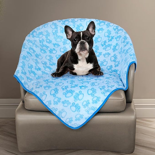 Stuffed Dog Blanket, Blue Premium Soft Throw Flannel Fleece Blanket for Medium Small Dogs, Pet Puppy Blankets for Kitten Cat, Christmas Pet Gift for Bed Cover, Couch, Crate(24x32 inch (Pack of 1))
