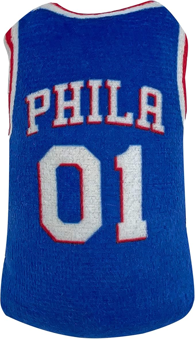 Best Plush CAT Toy - NBA 76ERS Complete Set of 3 Piece Cat Toys Filled with Fresh Catnip. Includes: 1 Jersey Cat Toy, 1 Basketball Cat Toy with Feathers & 1#1 Fan Cat Toy. Beautiful Team Logos