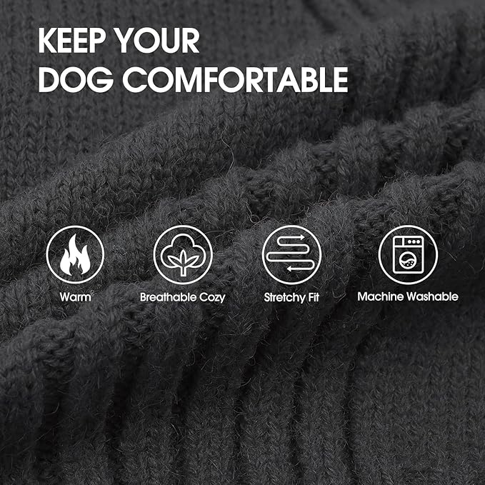 IECOii XL Dog Sweater,Winter Doggy Clothes for Large Dogs Girl Boy,Warm Pullover Soft Dog Sweater Turtleneck,Lightweight & Good Stretch for Active Dogs Like Beagle,Border Collie (Grey,XLarge)