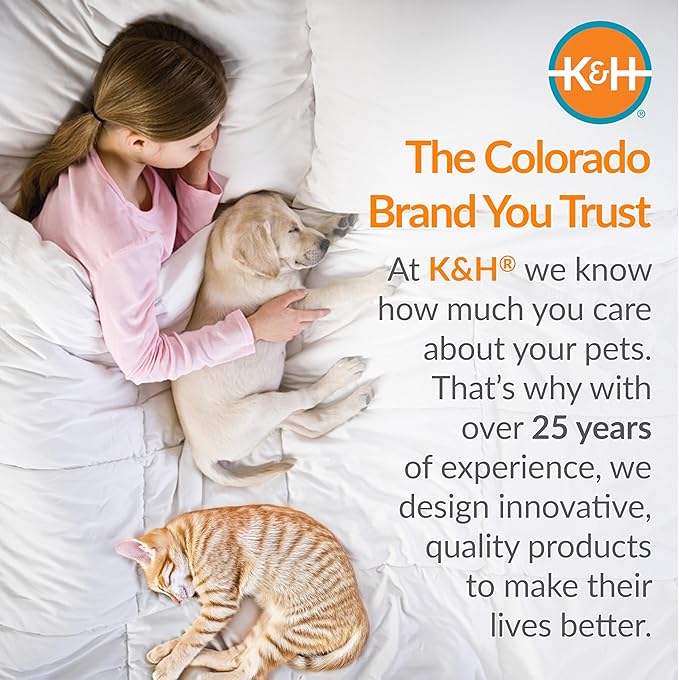 K&H Pet Products Pet Bed Warmer, Turn Any Pet Bed Into a Heated Cat or Dog Bed, Waterproof Indoor Heated Warming Pad Insert, Automatic Temperature, Safety Listed - Extra-Large 26.5 X 16.75in Gray