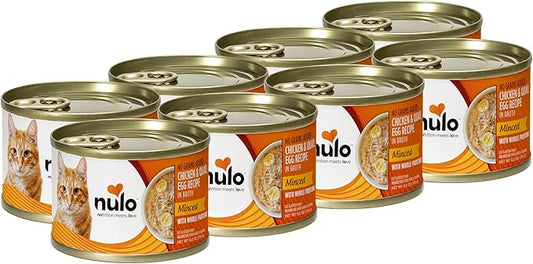 Nulo Minced with Whole Proteins Wet Canned Cat Food, Chicken and Quail Egg in Broth, 6.0 Ounce, 8 Cans