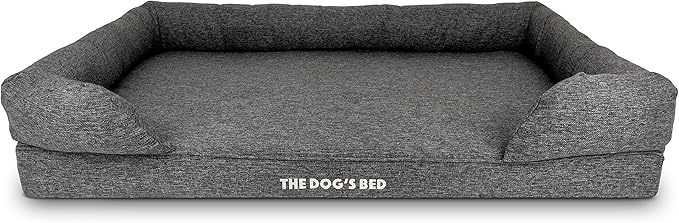 The Dog’s Bed, XXL Grey Linen, Memory Foam, Pain Relief: Arthritis, Hip & Elbow Dysplasia, Post Surgery, Lameness, Supportive, Calming, Waterproof Washable Cover