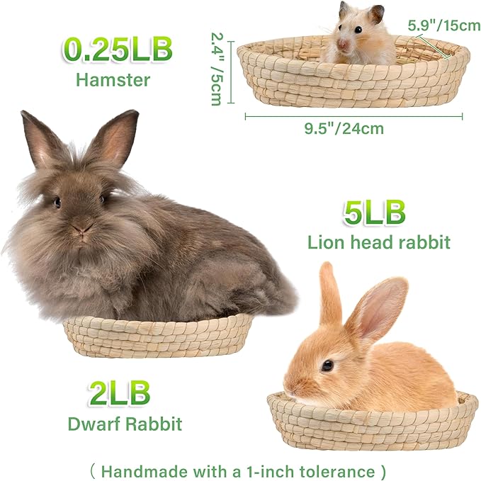 Rabbit Toys 13Pcs, Natural Hay Hamster Chew Toys for Teeth, Handmade Apple Wood Sticks Guinea Pig Bunny Toys Bunny Bed