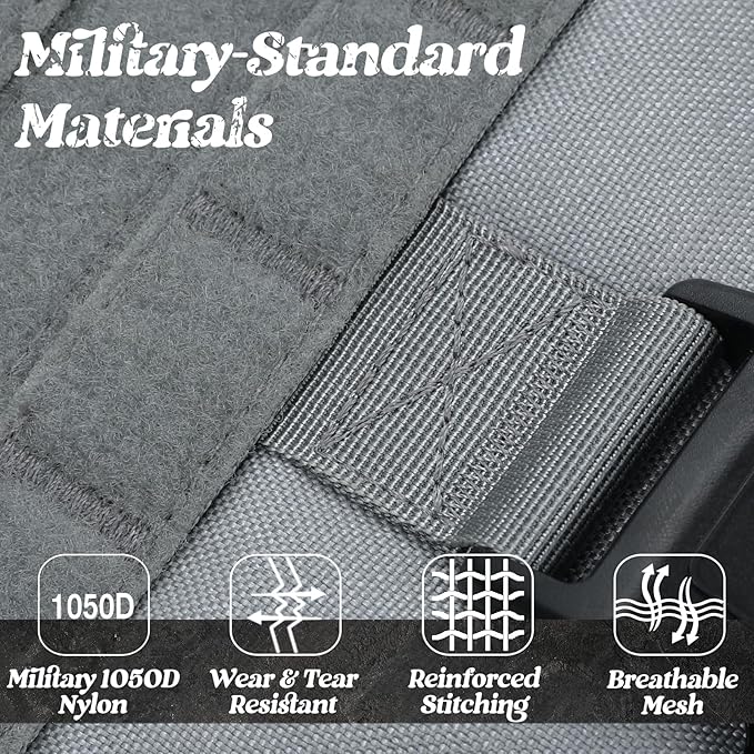 rabbitgoo Tactical Dog Harness for Small, Heavy Duty Pet Harness with Handle, No-Pull Service Vest Small Breed, Adjustable Military Dog Vest for Training Hunting Walking, Grey, S