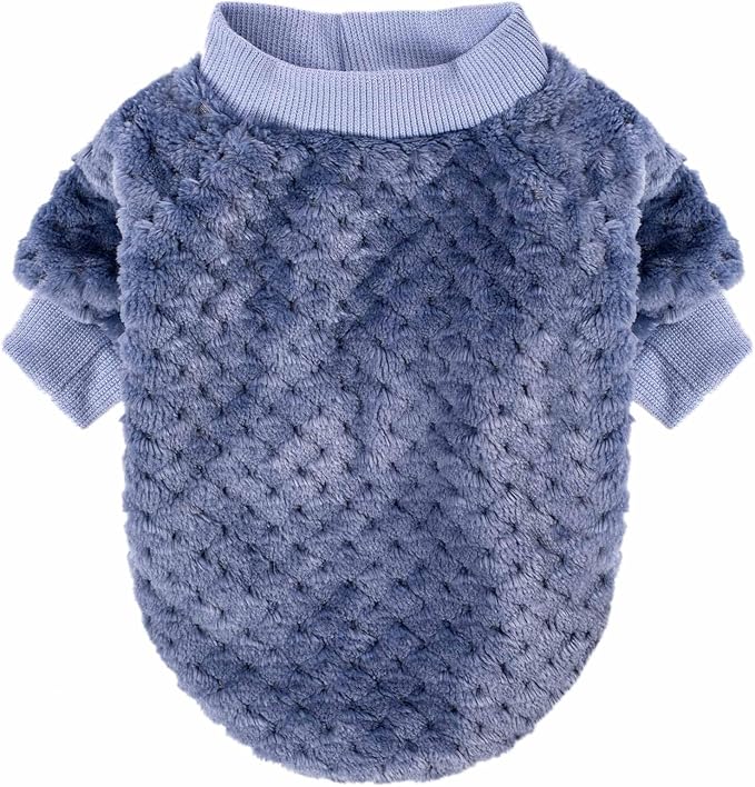 Dog Sweater, 2 or 3 Pack Dog Sweaters for Small Medium Dogs or Cat, Warm Soft Flannel Pet Clothes for Dogs Girl or Boy, Dog Shirt Coat Jacket (XX-Small, Grey+Navy+Sky Blue)