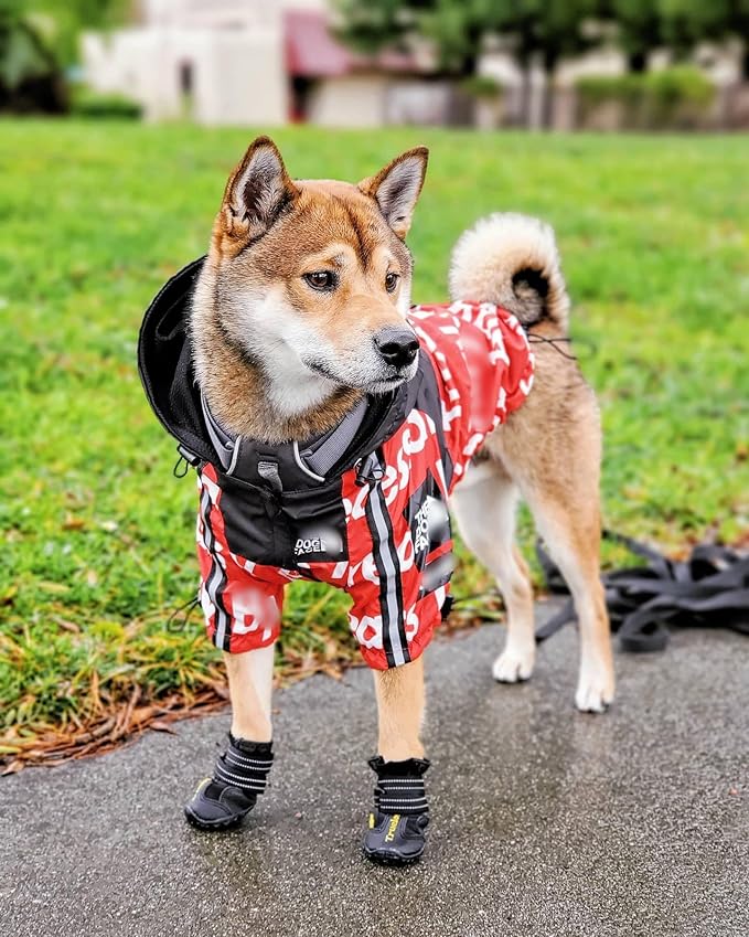 ChoChoCho NASA Dog Raincoats - Reflective Rain Jacket, Water Proof, Stylish Streetwear Outfit for Dogs - Cat Puppy Sizes S,M,L