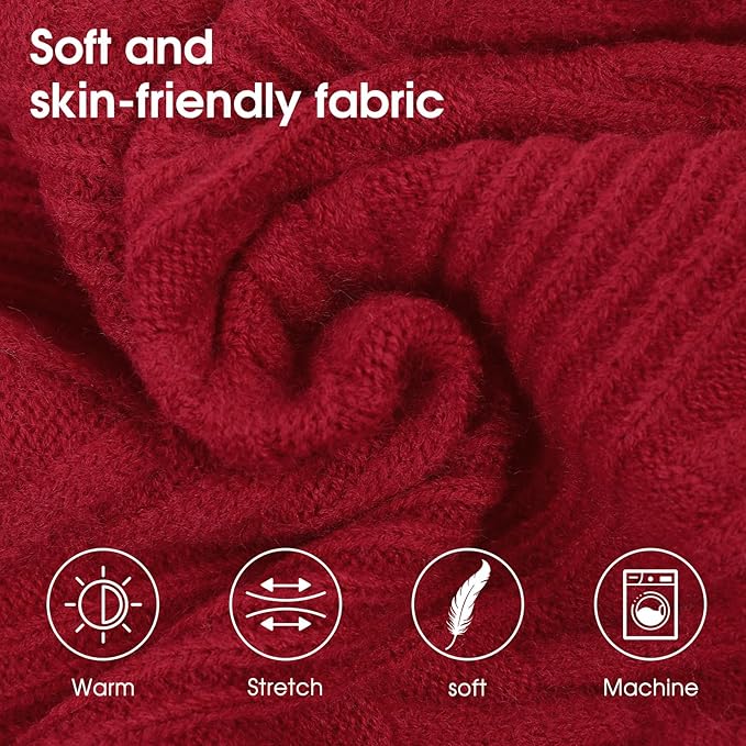 Dog Knitted Sweaters for XXXX-Large Dogs, Pet Winter Turtleneck Warm Pullover Thick Sweatshirt Greyhound Bernese Mountain (Red, 4XL)