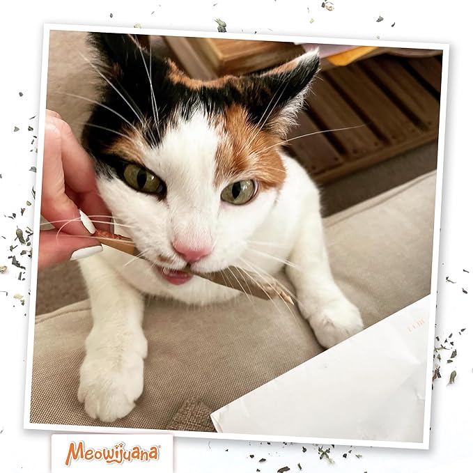 Meowijuana Catnip Rollies King Size | Hand Harvested and Rolled Dried Premium Ground Catnip | High Potency | Grown in North America | Feline and Cat Lover Approved