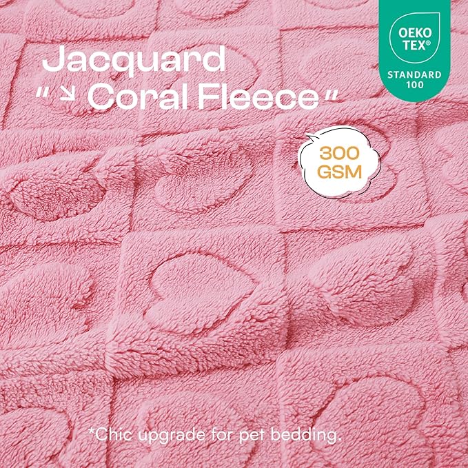 Luciphia Small Dog Blanket Washable Pet Bed Cover Soft Fluffy Puppy Blanket with Premium Fleece 300GSM Cozy Calming Cat Blankets for Indoor Cats Pink 57x40 inch