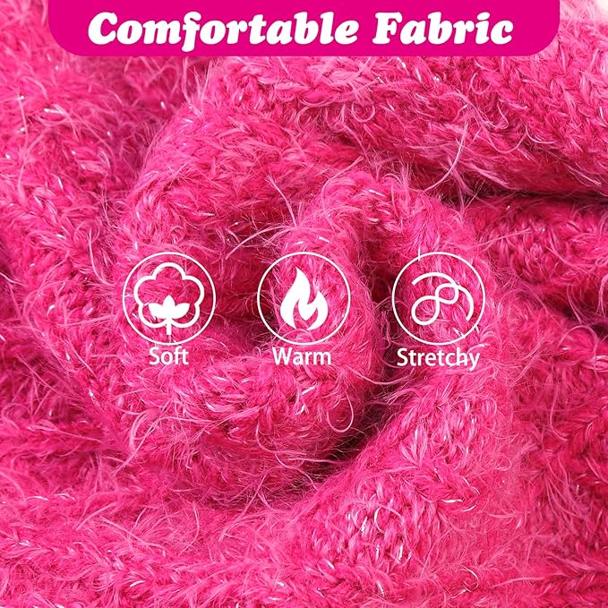 Turtleneck Small Dog Sweaters - Classic Cable Knitwear Winter Coat for Small Medium Dogs Male Female Puppy Dog Cold Weather Clothes Girls Boys, Hot Pink, S/M