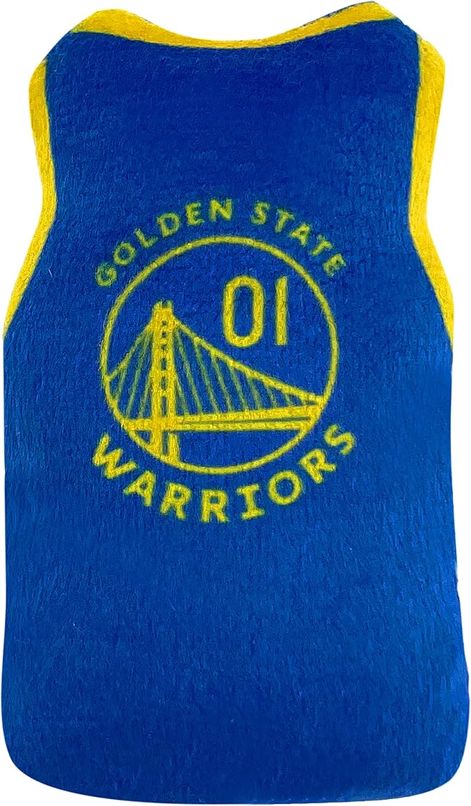 Best Plush CAT Toy: NBA Golden State Warriors Complete Set of 3 Piece Cat Toys Filled with Fresh Catnip. Includes: 1 Jersey Cat Toy, 1 Basketball Cat Toy with Feathers & 1#1 Fan Cat Toy. in Team Logo