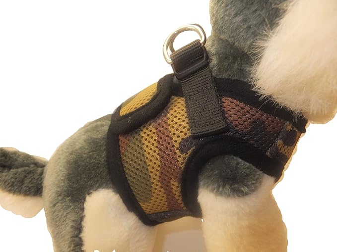 Soft No Pull Step-in Dog Harness Small Dog XXS XS Vest for Teacup, Chihuahua, Yorkie, Pomeranian Dog Vest Harness for Puppy Camo Mesh Comfy (2-4 lbs)