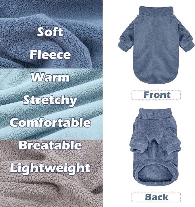 Dog Sweater, 3 Pack Dog Sweaters for Small Dogs Girl Boy, Ultra Soft Warm Puppy Clothes Dog Coat for Winter (Gray+Azure+Navy, Small)